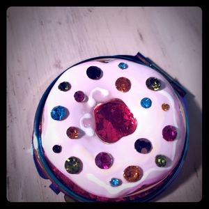 Betsy Johnson Compact Mirror Donut Bejeweled